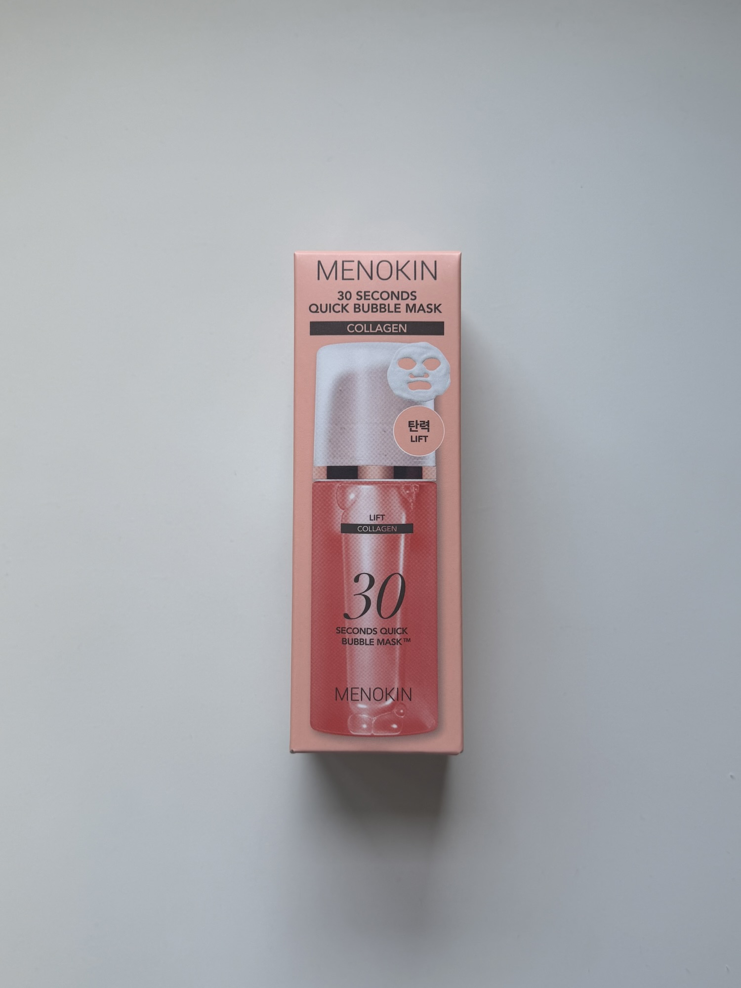 MENOKIN 30 Seconds Quick Bubble Mask Lift collagen box before opening