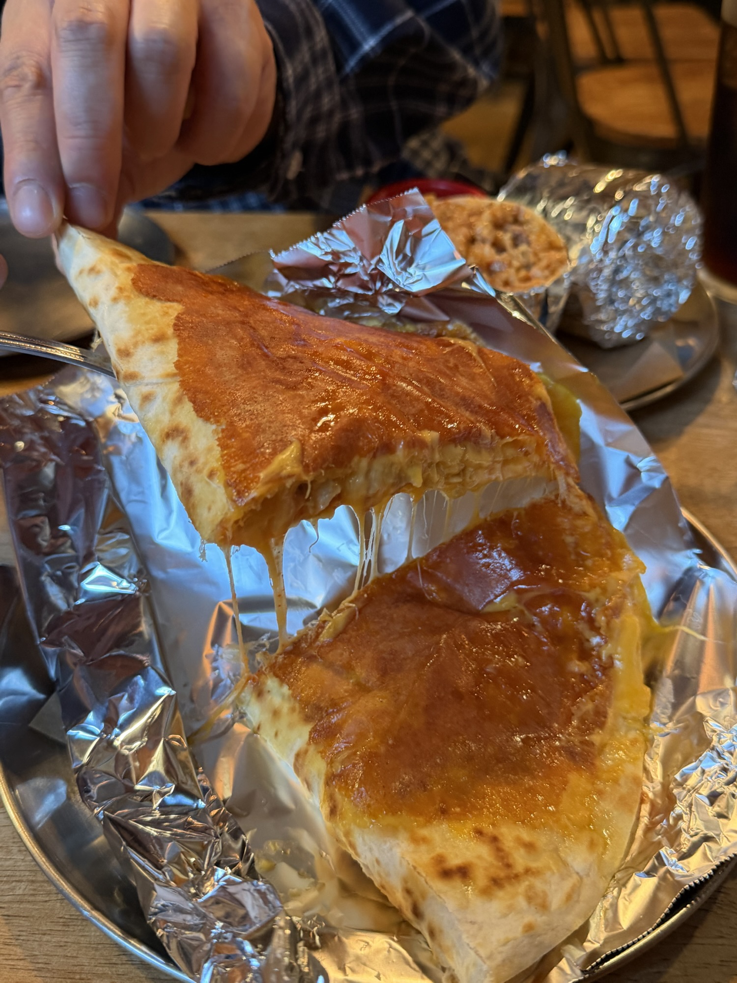 Chicken quesadilla at Gusto Taco with melted cheese and grilled tortilla