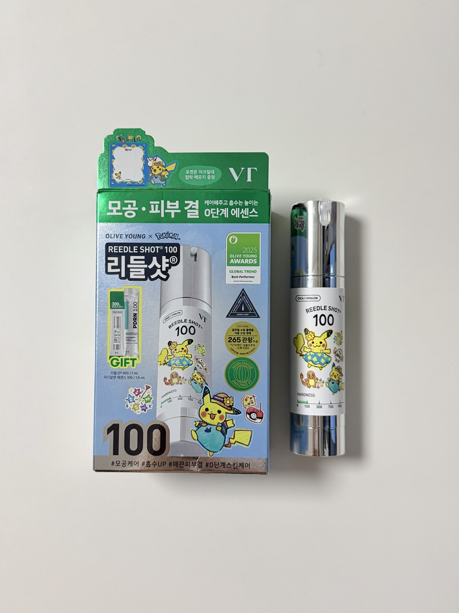 VT Reedle Shot 100 box and bottle showing the hardness scale on the packaging
