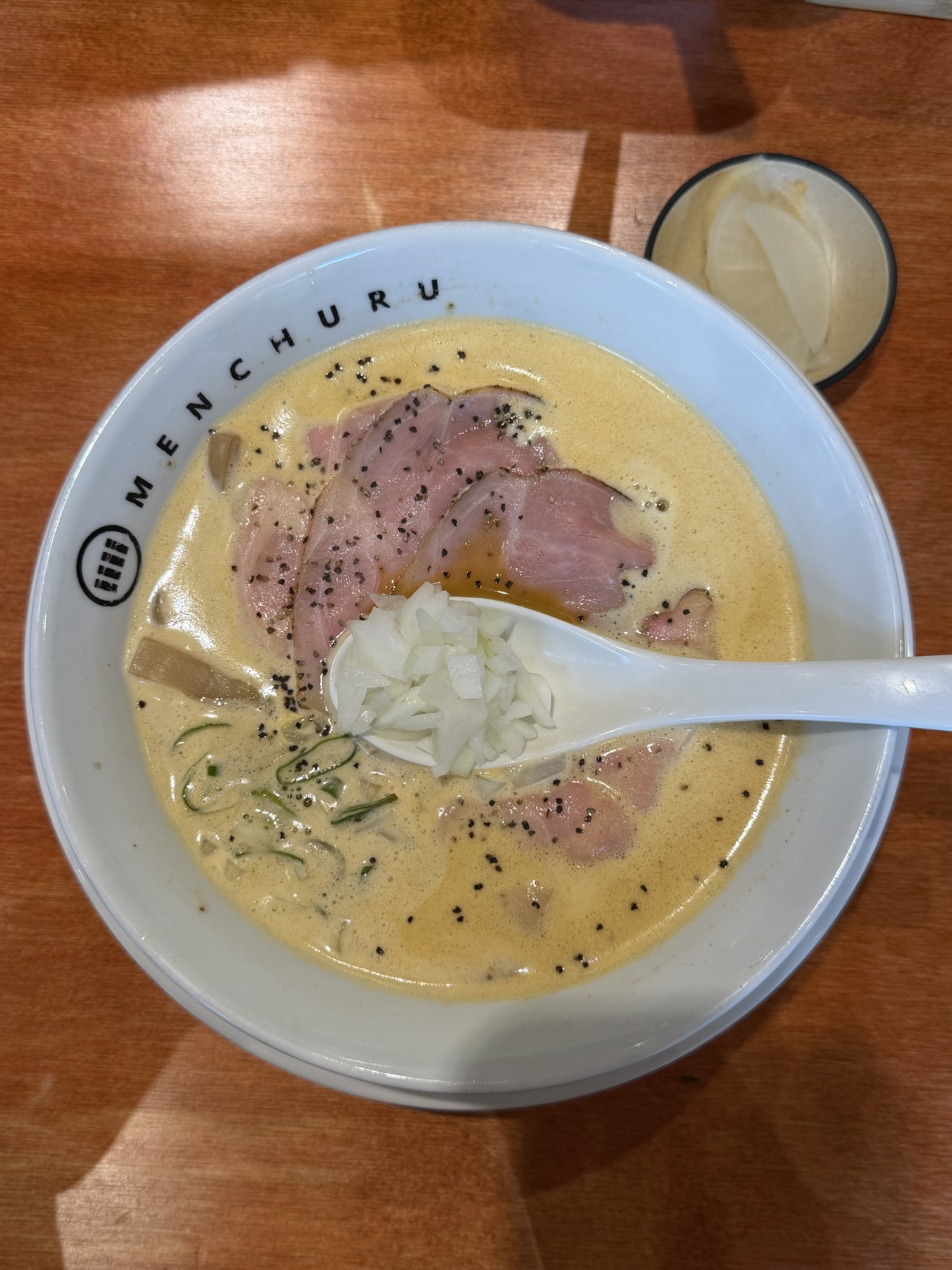 Spicy paitan ramen bowl at Menchuru Yeouido