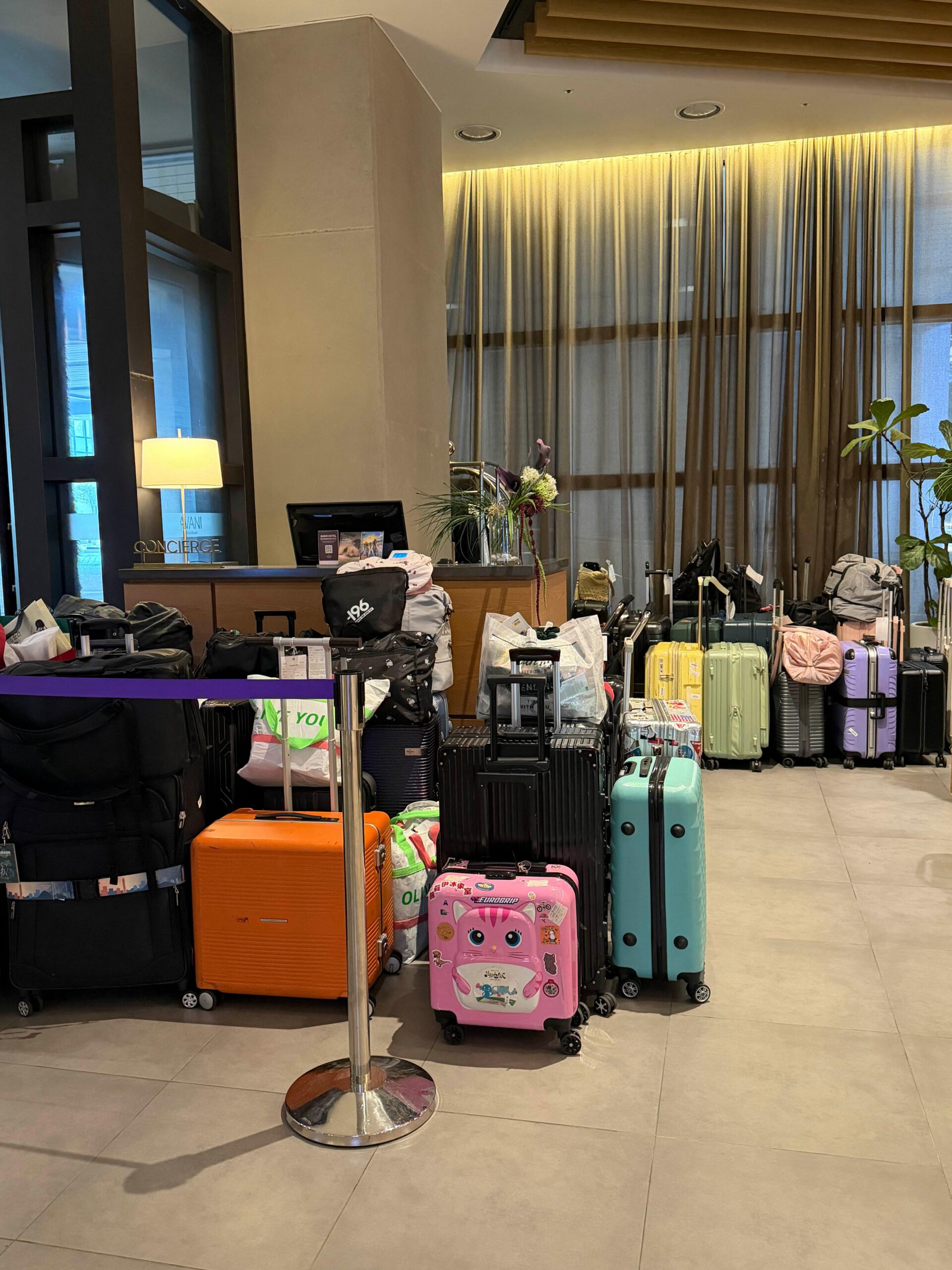 Lobby luggage storage area at Avani Central Busan