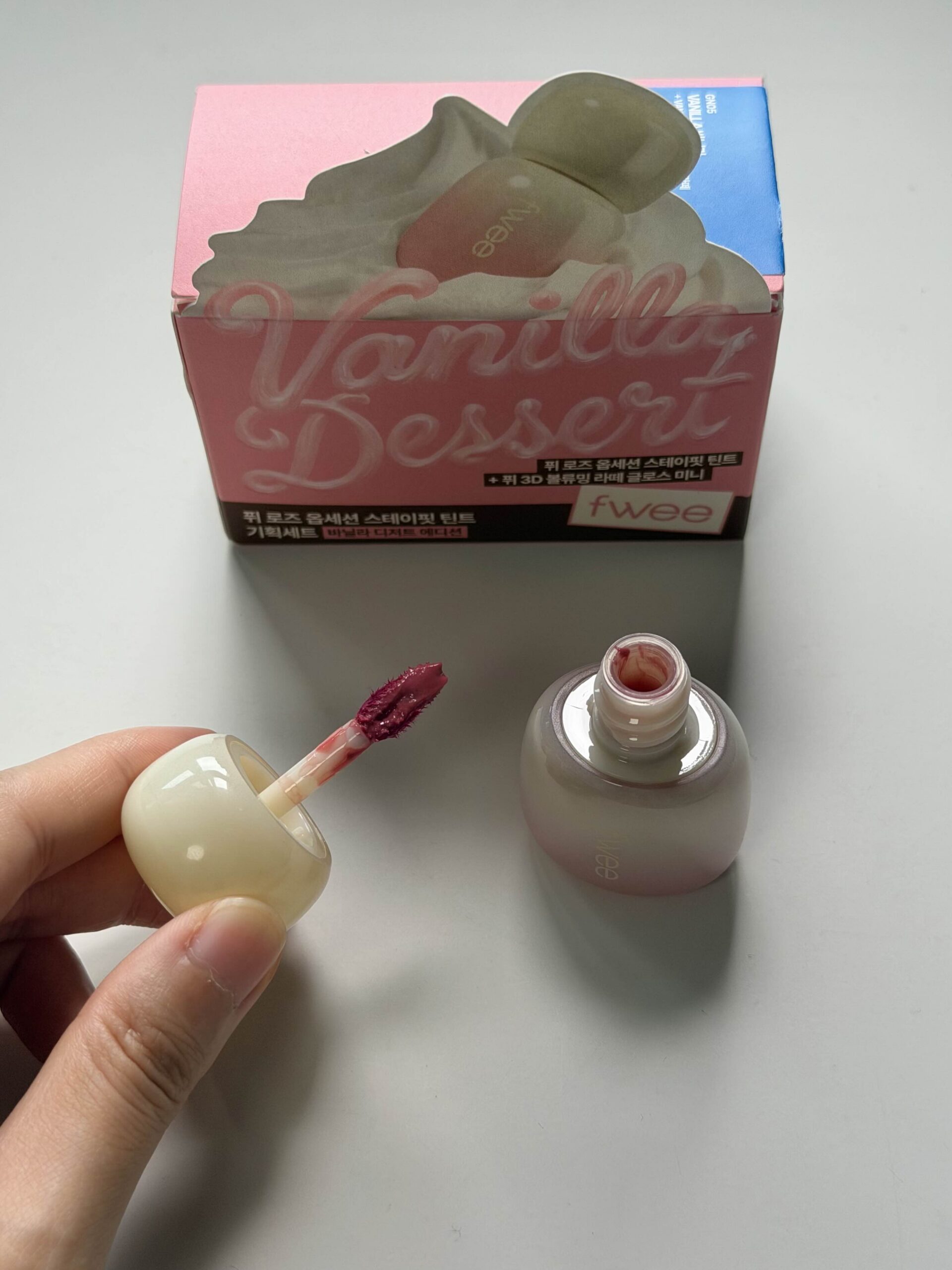 fwee lip product packaging and applicator in a compact tube