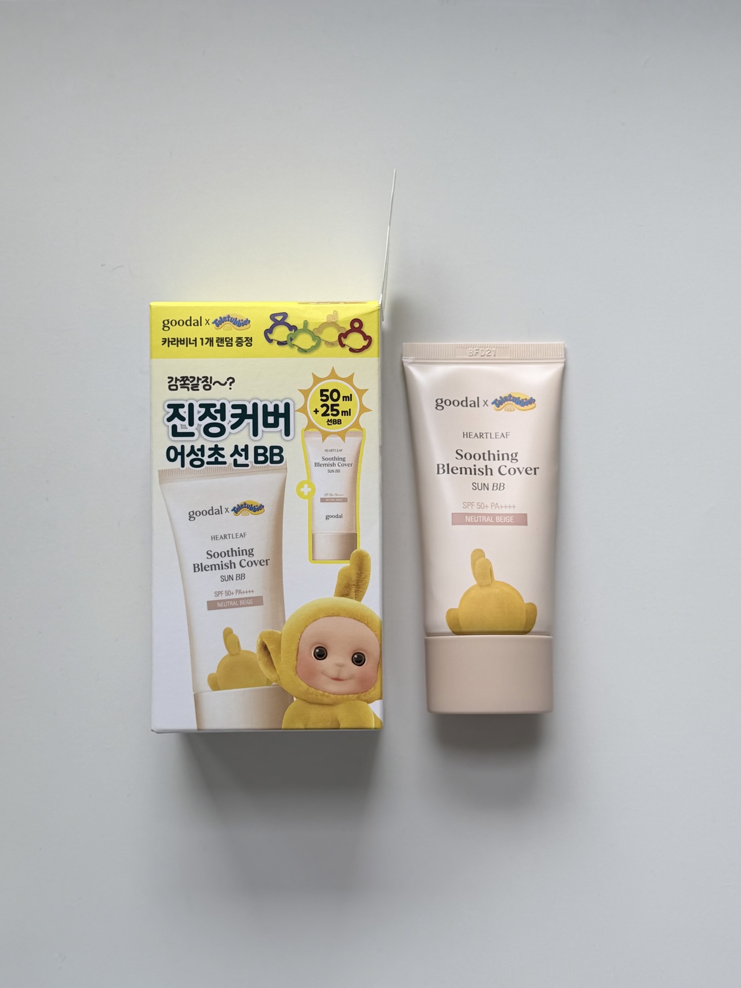Goodal Heartleaf Soothing Blemish Cover Sun BB tube beside the product box