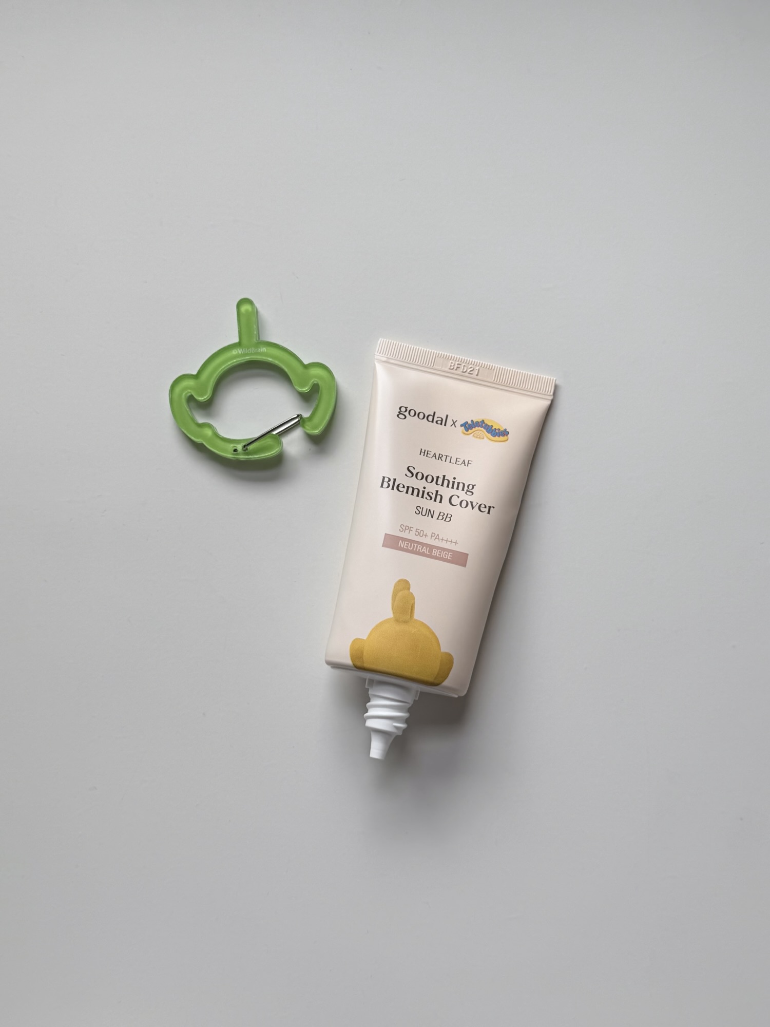 Goodal Heartleaf Soothing Blemish Cover Sun BB tube with the cap open