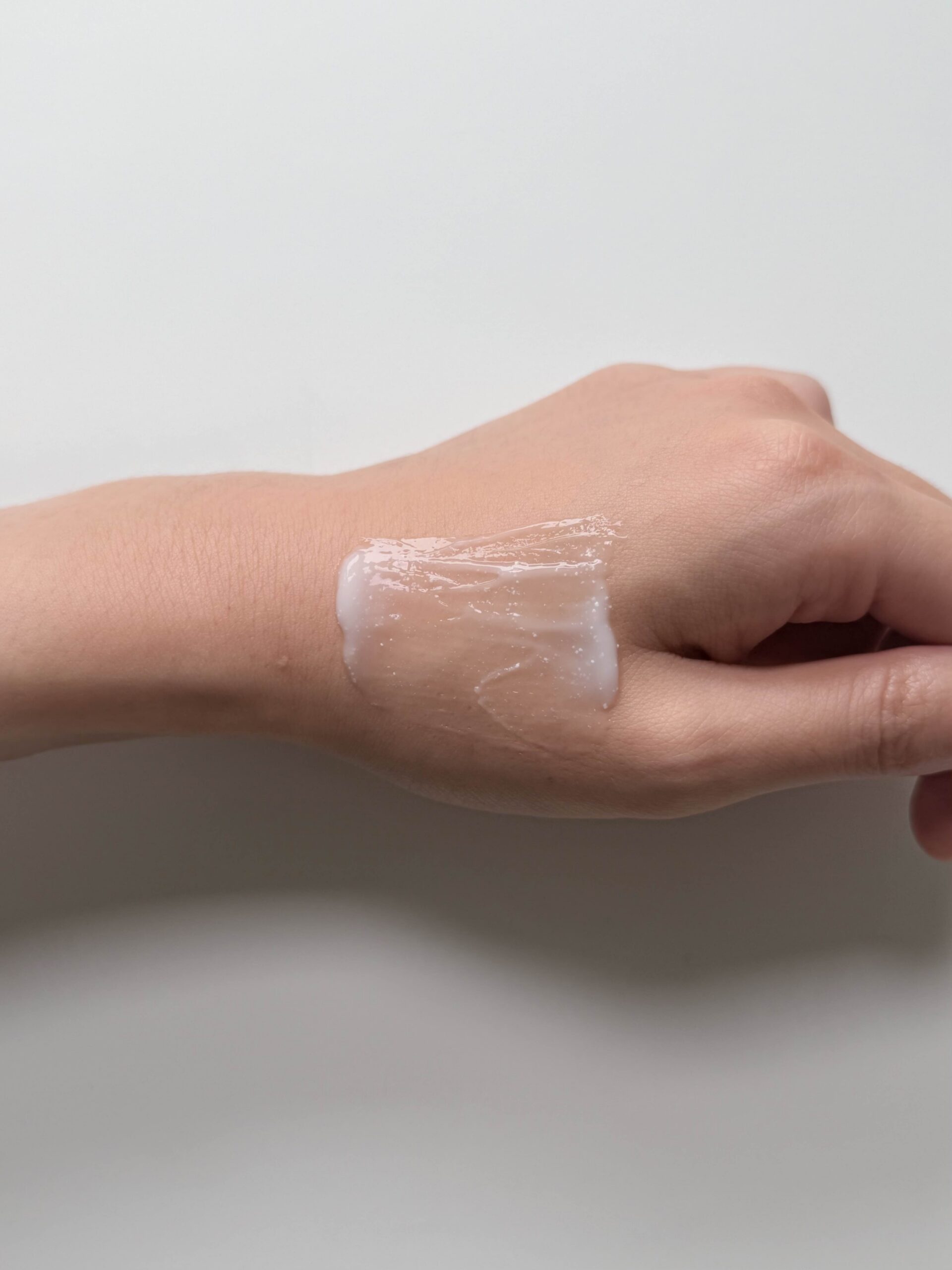 Aestura Atobarrier 365 Hydro Soothing Cream being spread on the back of a hand