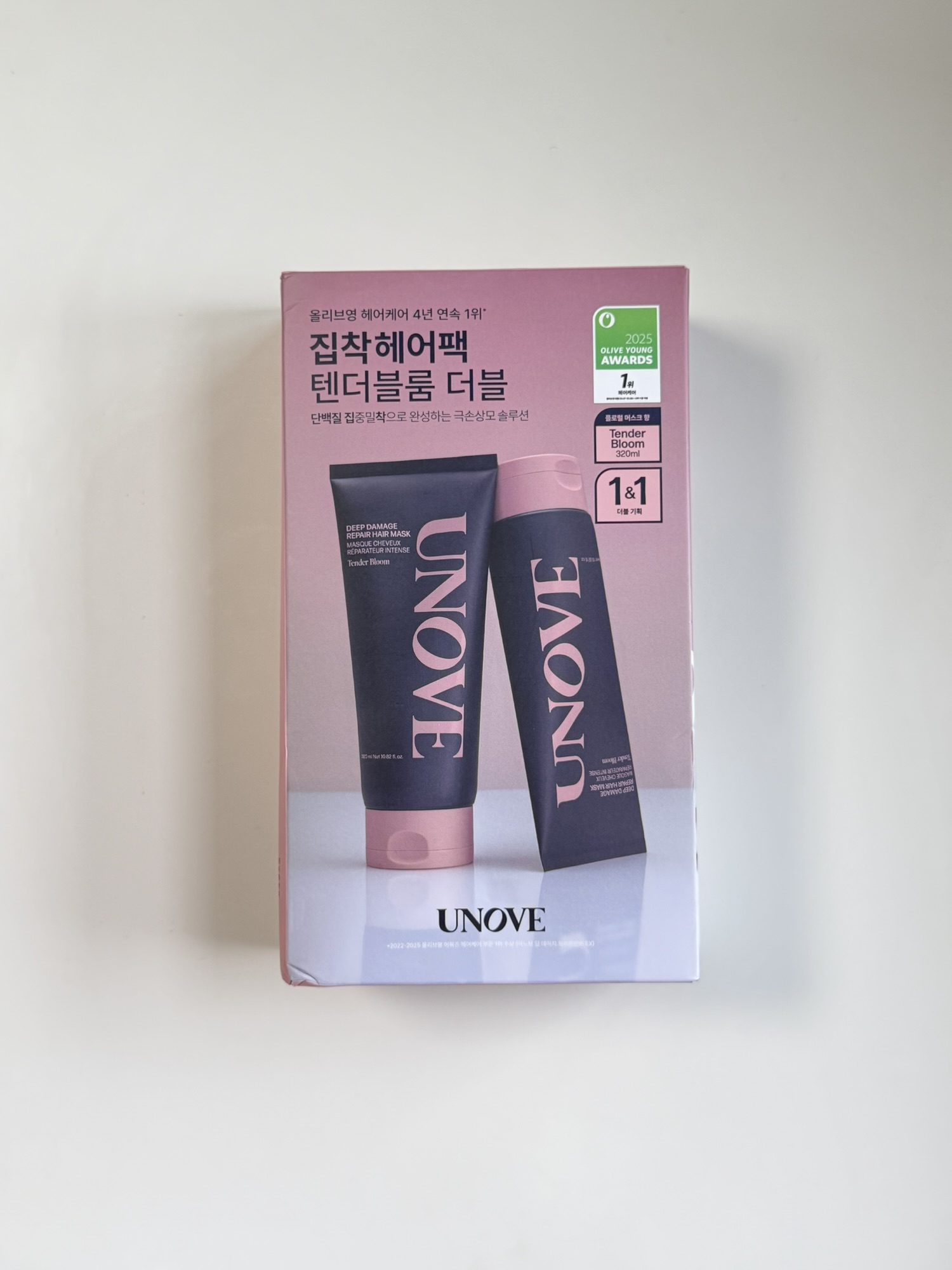 UNOVE Deep Damage Repair Hair Mask package showing protein care details
