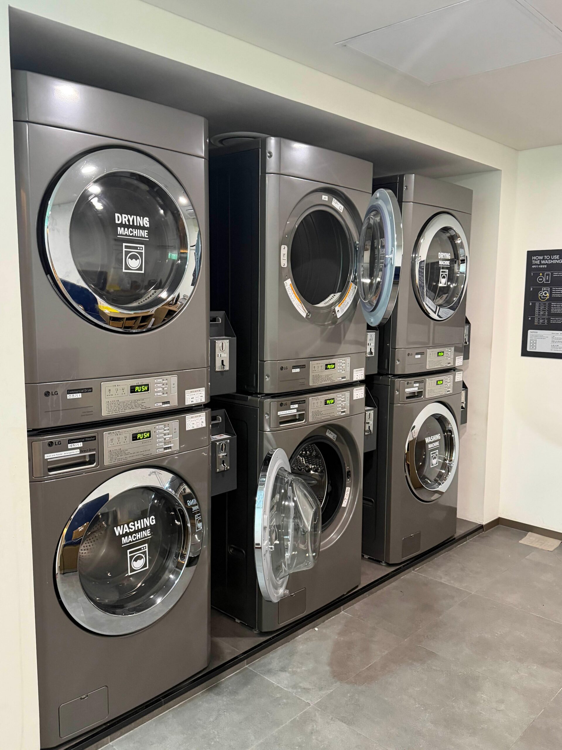 Coin washing machine and dryer at L7 Haeundae Busan