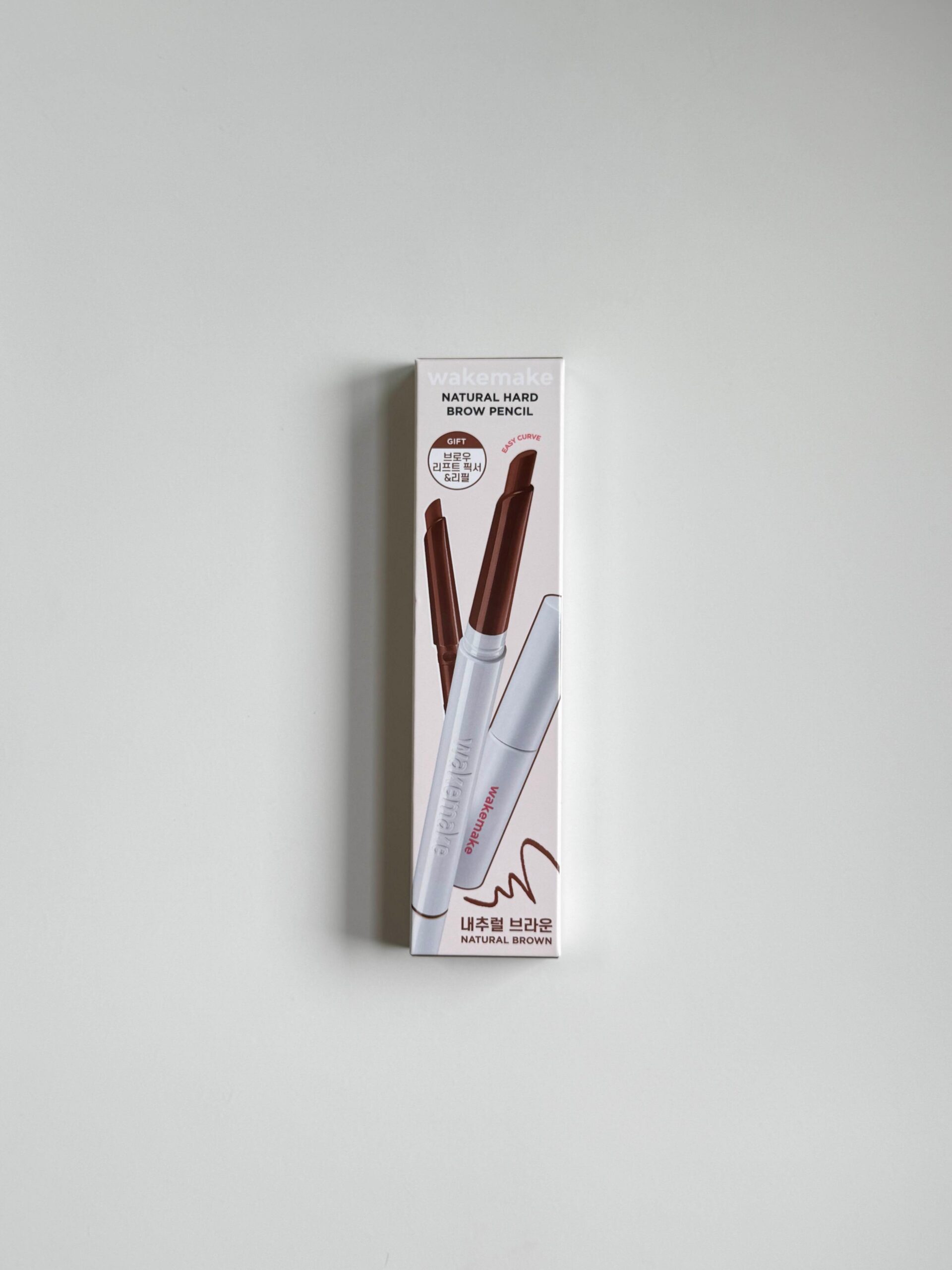 Wakemake Natural Hard Brow Pencil shade range with Natural Brown selected