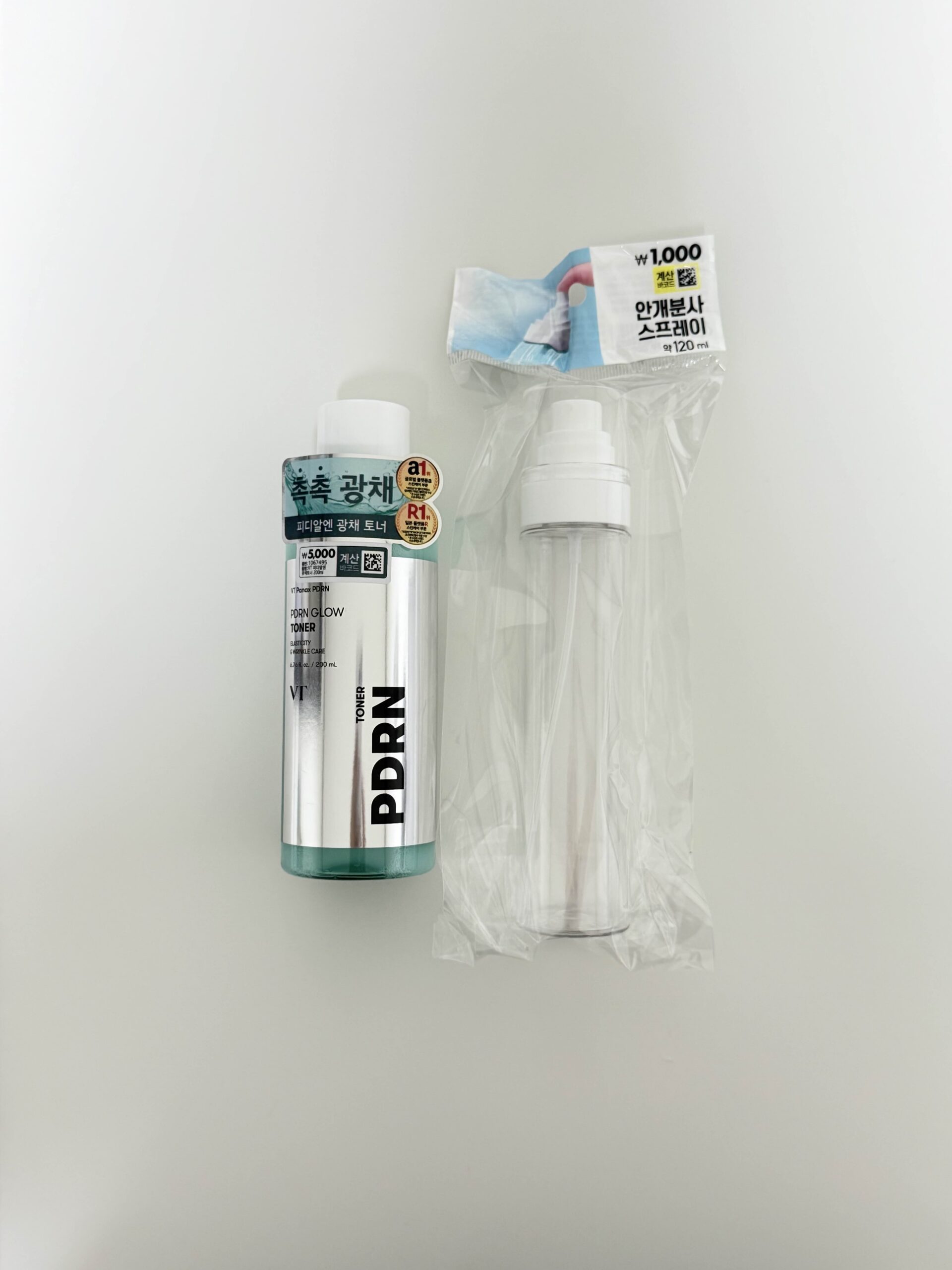 Daiso VT PDRN Glow Toner label and moisturizing toner details