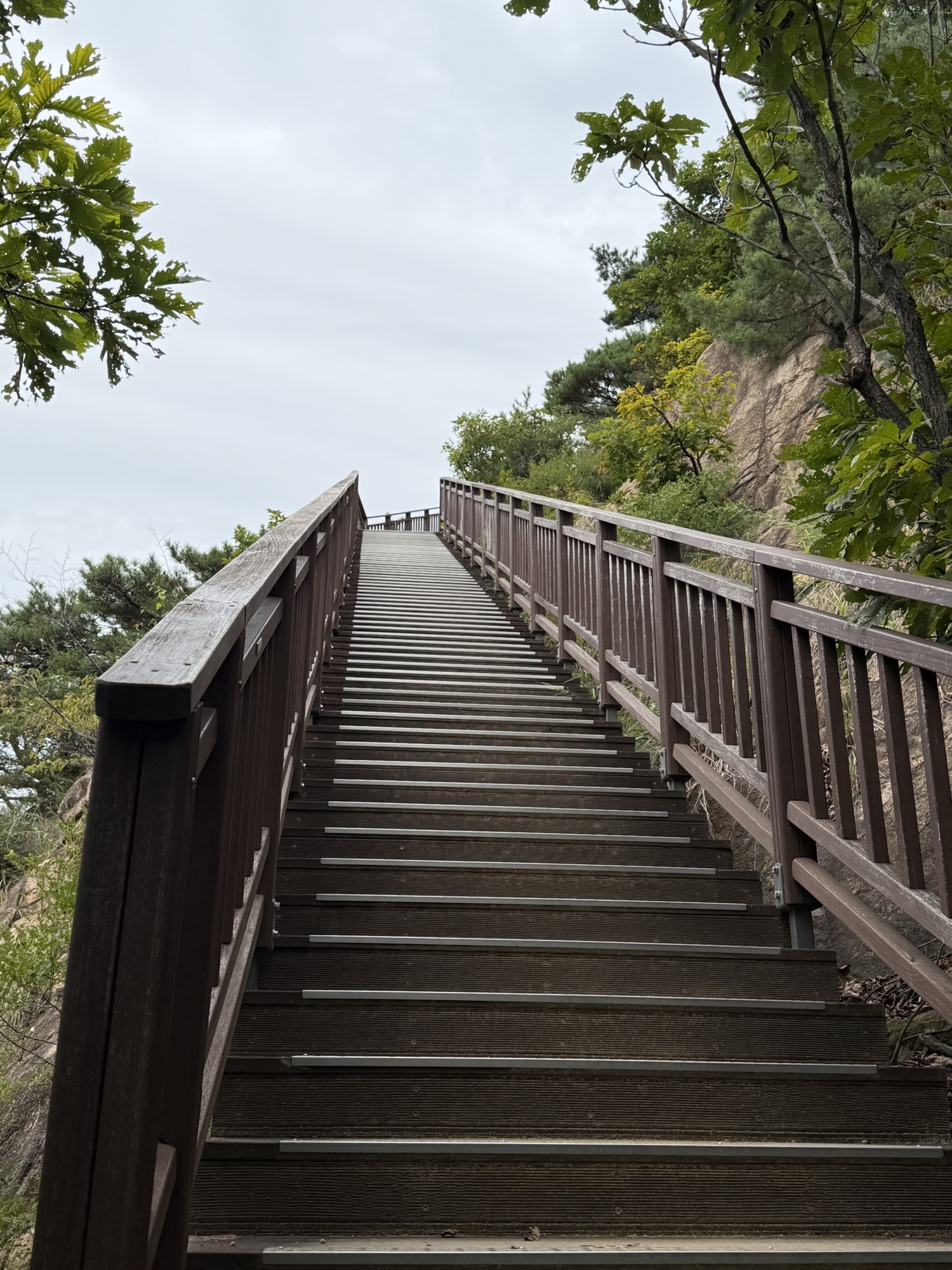 Long stair section on the Yongmasan hike