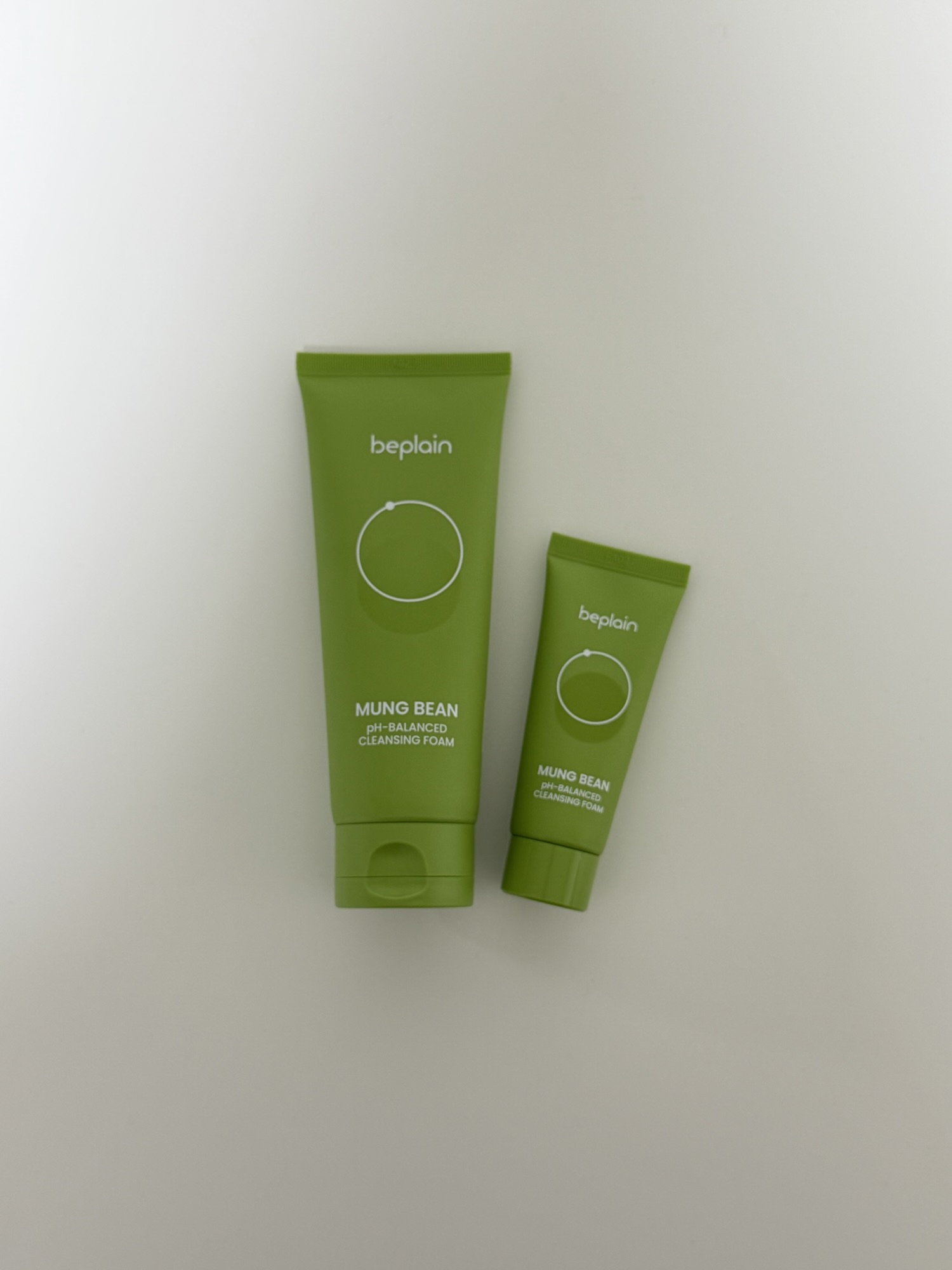 Beplain Mung Bean Cleansing Foam tube and 40ml mini tube