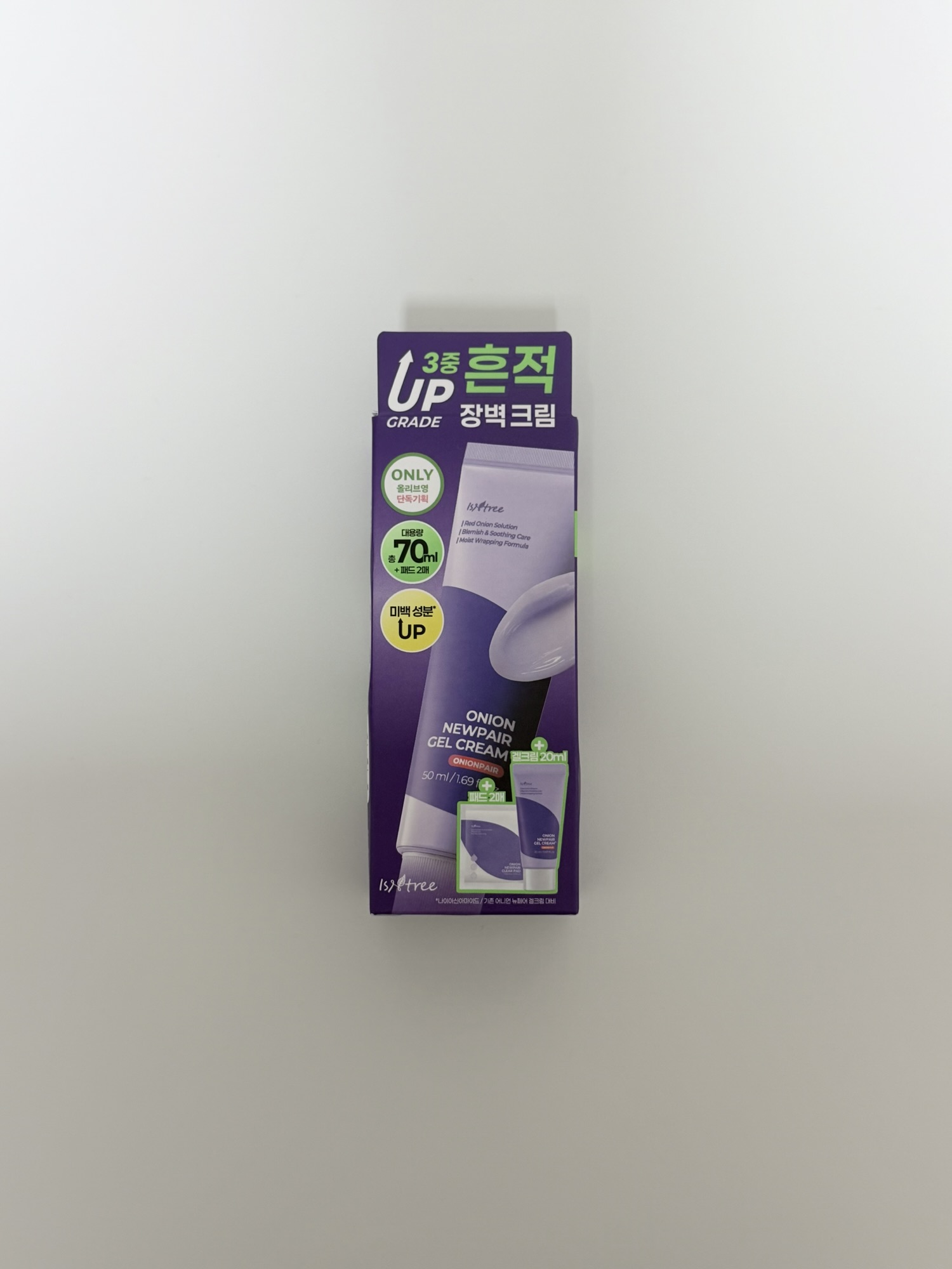 Isntree Onion Newpair Gel Cream Plus Olive Young set packaging