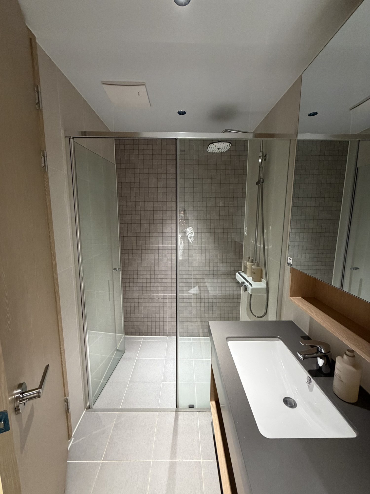 Shower and sink in Chestertons Sokcho Standard Double bathroom