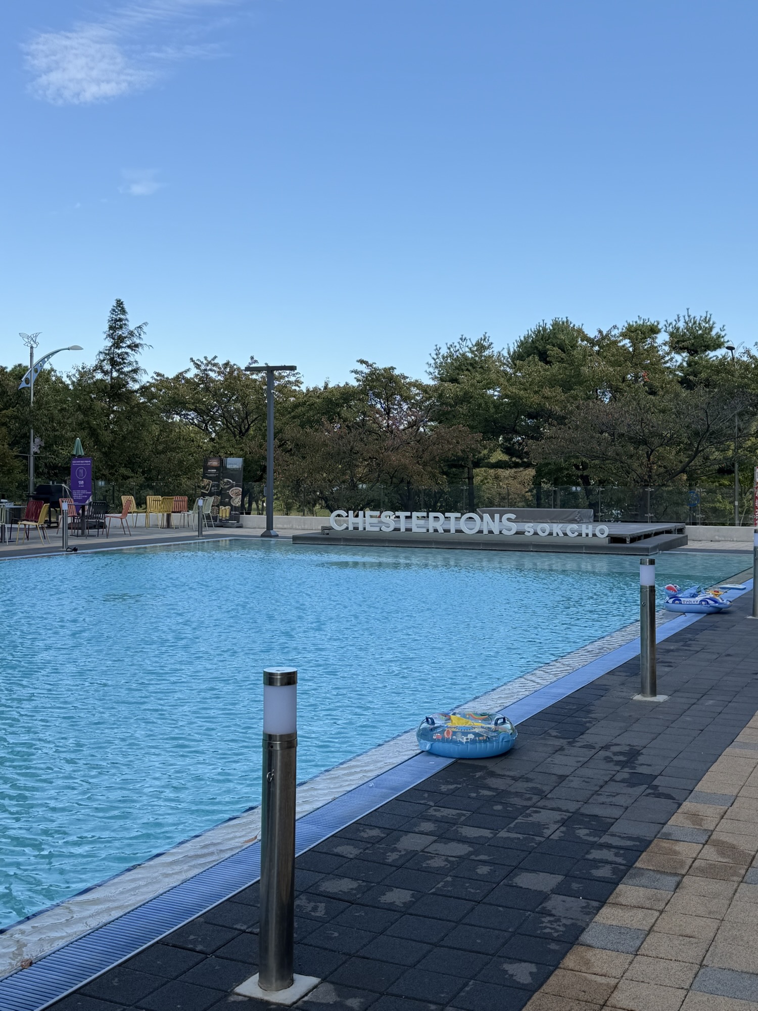 Heated outdoor pool and deck at Chestertons Sokcho